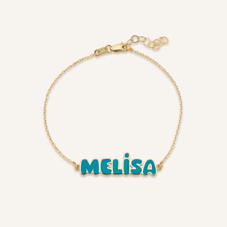 Mineli İsim Bileklik | 14 Ayar Altın