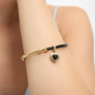 Black Love Beam Klips Charm | 14 Ayar Altın