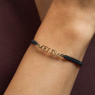 Black Monogram Bileklik | 14 Ayar Altın