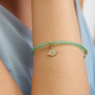 Blue Eye Klips Charm | 14 Ayar Altın