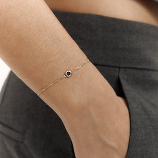 Blue Glow Bileklik | 14 Ayar Altın