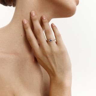 Blue Lily Yüzük | 14 Ayar Altın