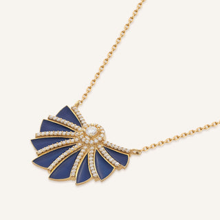 Blue Storm Kolye | 14 Ayar Altın