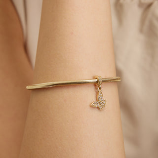 Butterfly Glow Klips Charm | 14 Ayar Altın