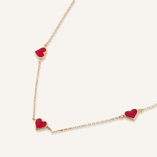 Cuore Rosso Kolye | 14 Ayar Altın