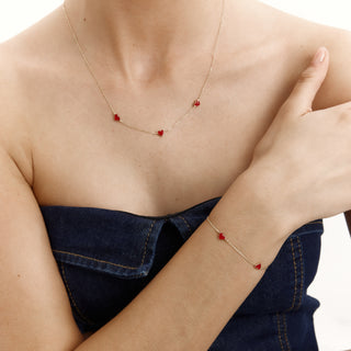 Cuore Rosso Kolye | 14 Ayar Altın