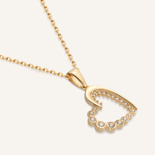 Curve Heart Kolye | 14 Ayar Altın