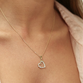 Curve Heart Kolye | 14 Ayar Altın