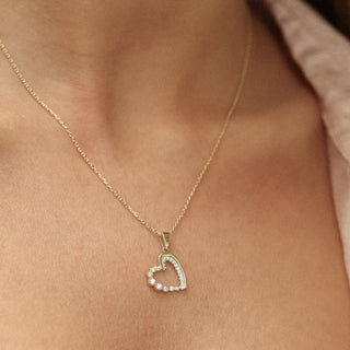 Curve Heart Kolye | 14 Ayar Altın