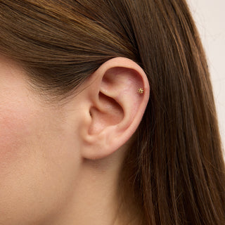 Daisy Papatya Figürlü Kulak Piercing | 14 Ayar Altın