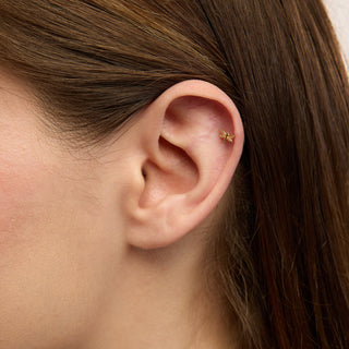 Dragonfly Yusufçuk Figürlü Taşsız Kulak Piercing | 14 Ayar Altın