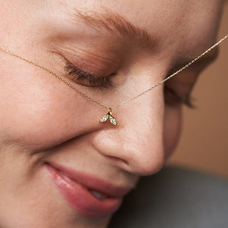 Fish Sparkle Kolye | 14 Ayar Altın