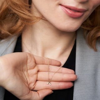 Fish Sparkle Kolye | 14 Ayar Altın