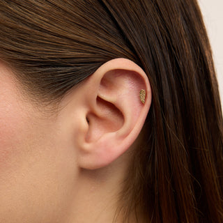 Flap Kanat Figürlü Taşsız Kulak Piercing | 14 Ayar Altın
