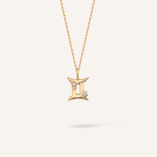 Gemini - İkizler Burcu Kolye | 14 Ayar Altın