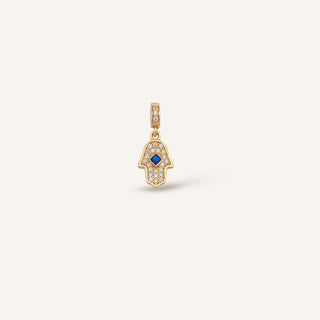 Hamsa Klips Charm | 14 Ayar Altın