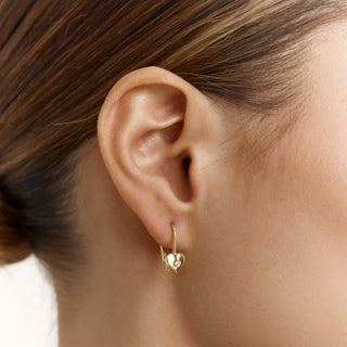 Gold Heart Küpe | 14 Ayar Altın