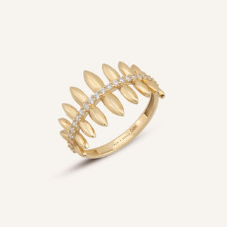 Gold Leaf Yüzük | 14 Ayar Altın