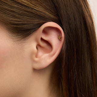 Small Gold Snake Yılan Figürlü Minimal Kulak Piercing | 14 Ayar Altın