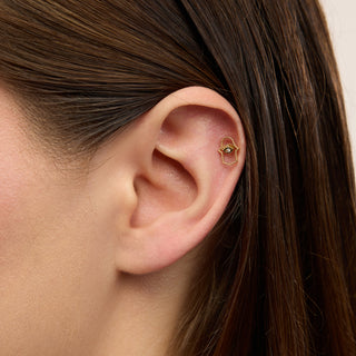 Grace Fatma Ana Eli Figürlü Kulak Piercing | 14 Ayar Altın