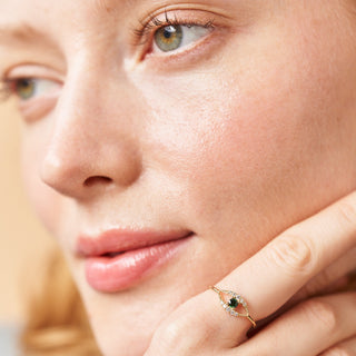 Green Eye Yüzük | 14 Ayar Altın