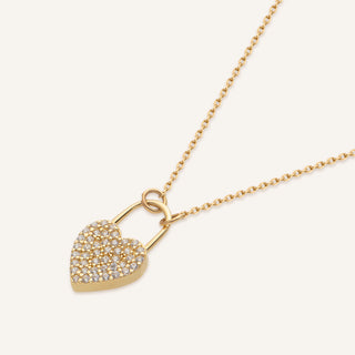 Heart Lock Kolye | 14 Ayar Altın