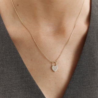 Heart Lock Kolye | 14 Ayar Altın