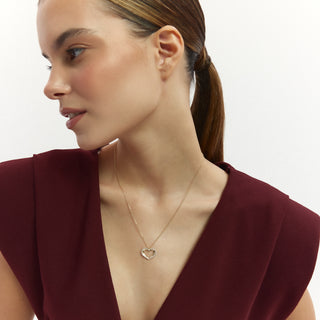 Heart Stone Kolye | 14 Ayar Altın