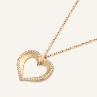 Heart Stone Kolye | 14 Ayar Altın