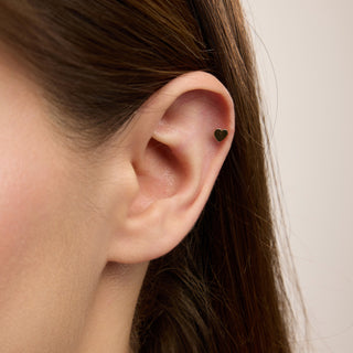 Heartstrings Kalp Figürlü Taşsız Kulak Piercing | 14 Ayar Altın