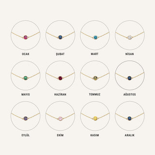 Kasım Doğum Taşı Bileklik | 14 Ayar Altın