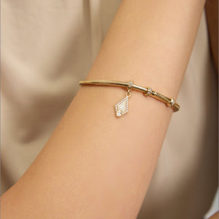 Light Baklava Klips Charm | 14 Ayar Altın