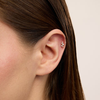 Louise Takımyıldızı Figürlü Yuvarlak Çok Taşlı Kulak Piercing | 14 Ayar Altın