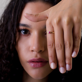 Pink Crimson Yüzük | 14 Ayar Altın