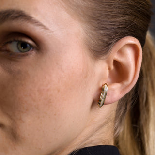 Glitter Hoop Küpe | 14 Ayar Altın