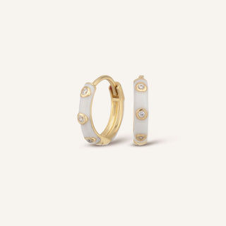 White Depth Küpe | 14 Ayar Altın