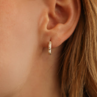 White Depth Küpe | 14 Ayar Altın