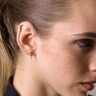 Green Gemstone Küpe | 14 Ayar Altın