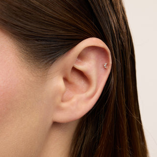 Maria Hilal ve Ay Figürlü Kulak Piercing | 14 Ayar Altın