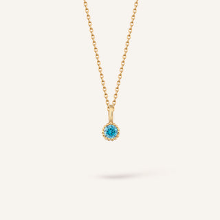 Mart Doğum Taşı Kolye | 14 Ayar Altın