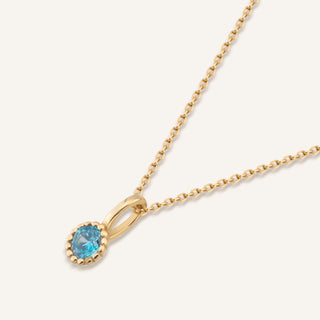 Mart Doğum Taşı Kolye | 14 Ayar Altın