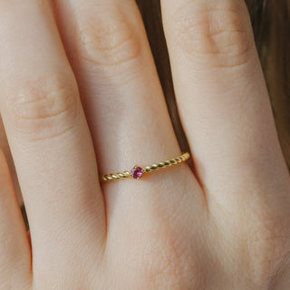 Mart Doğum Taşı Yüzük | 14 Ayar Altın