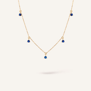 Mavi Taşlı Kolye | 14 Ayar Altın