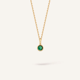 Mayıs Doğum Taşı Kolye | 14 Ayar Altın