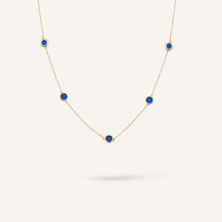 Midnight Blue Kolye | 14 Ayar Altın