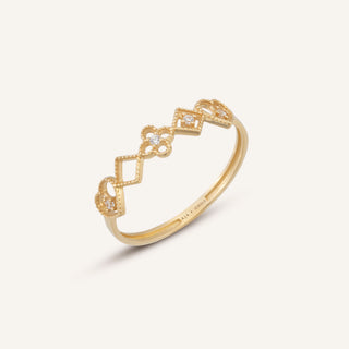 Mosaic Yüzük | 14 Ayar Altın