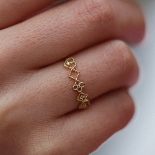 Mosaic Yüzük | 14 Ayar Altın