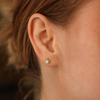 Pearl Glitter Küpe | 14 Ayar Altın