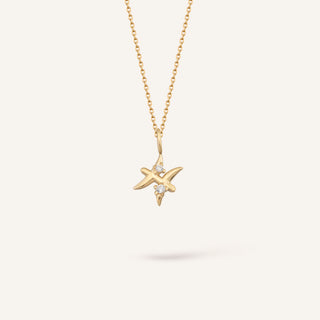 Pisces - Balık Burcu Kolye | 14 Ayar Altın