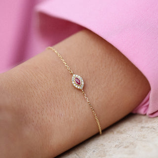 Purple Dream Bileklik | 14 Ayar Altın